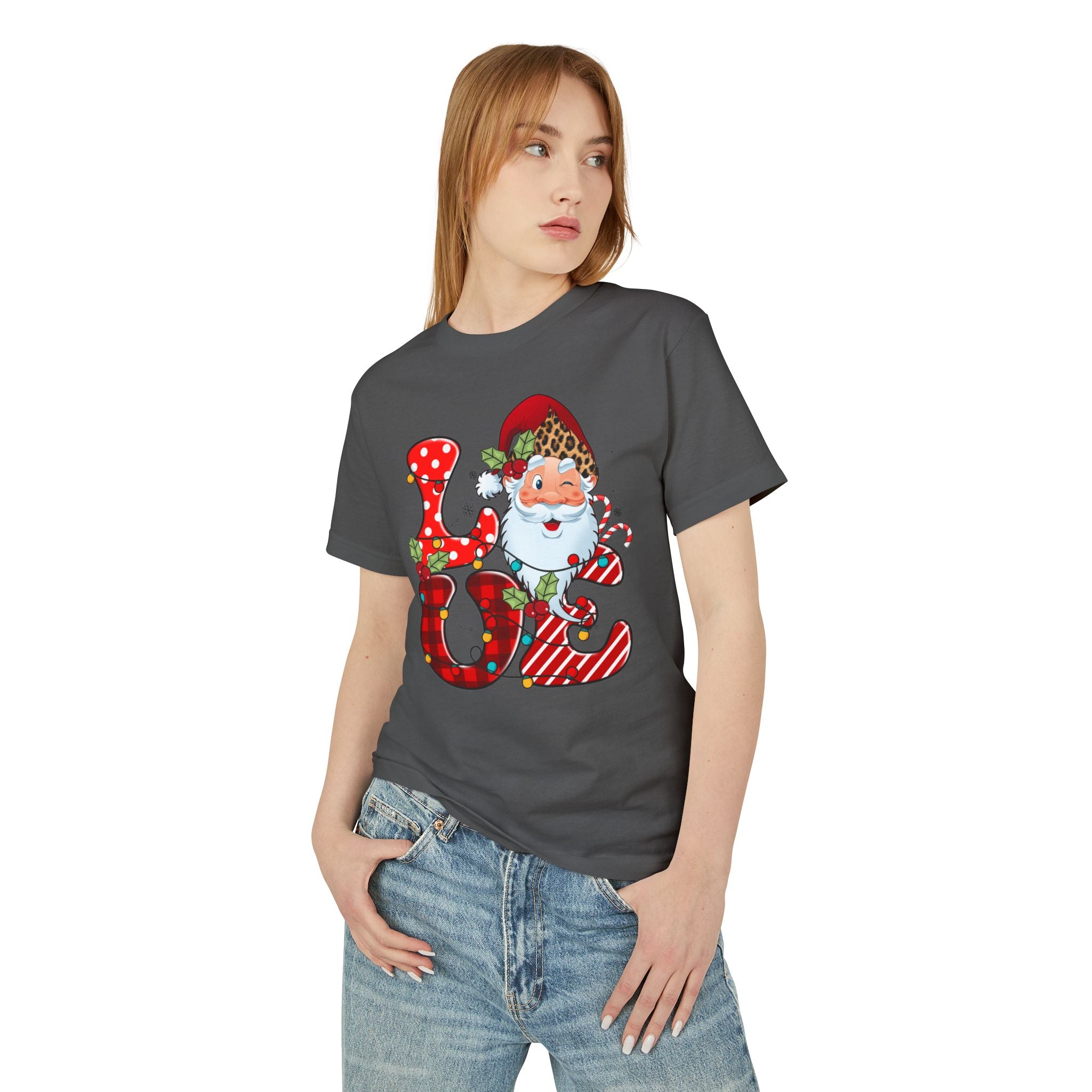 Festive Love Tee - Unisex Christmas T-Shirt, Holiday Gift, Santa Graphic Tee, Winter Apparel, Casual Christmas Wear - Waemakers