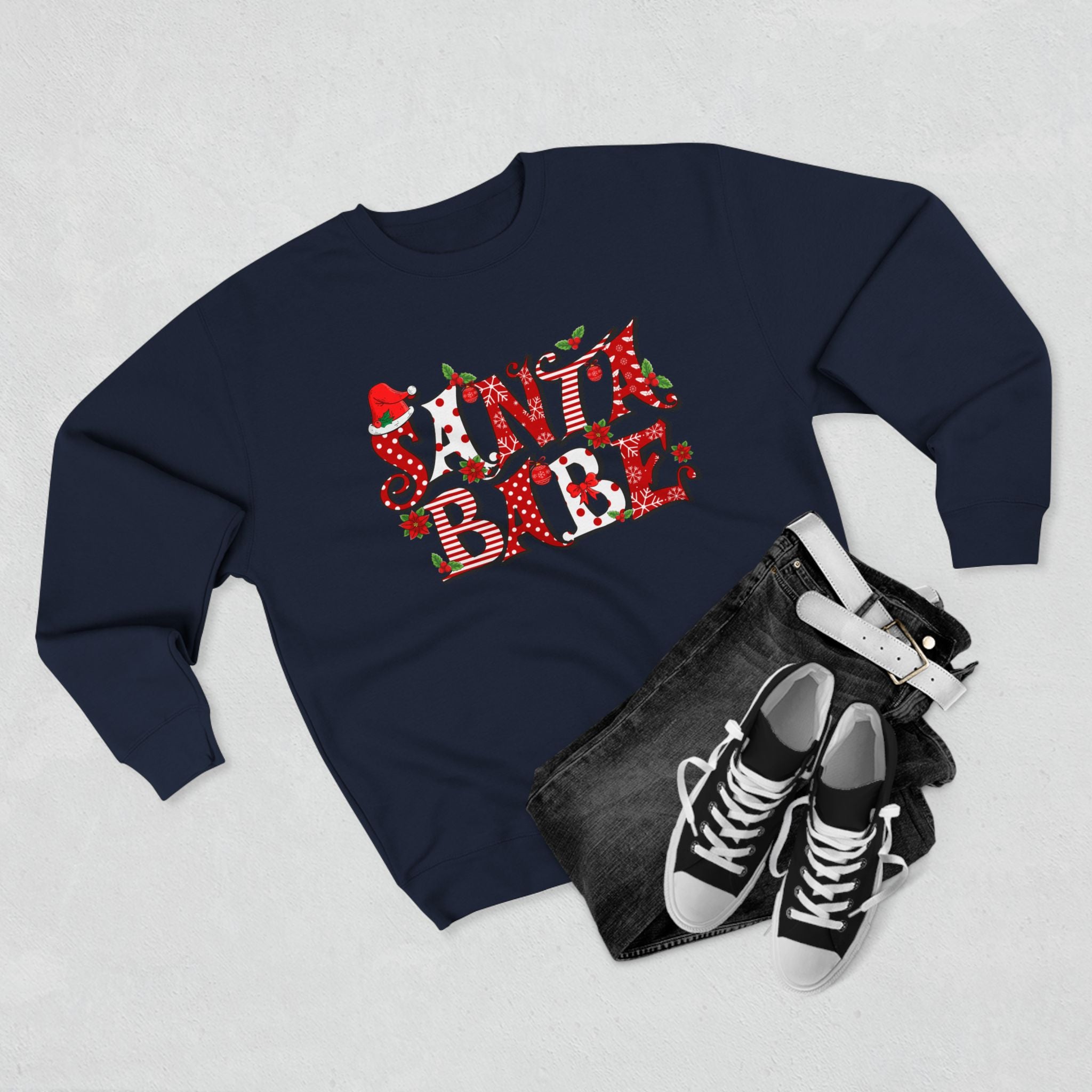 Santa Babe Unisex Sweatshirt | Cozy Holiday Attire, Christmas Gift, Trendy Casual Wear, Festive Apparel, Warm Winter Layering - Waemakers