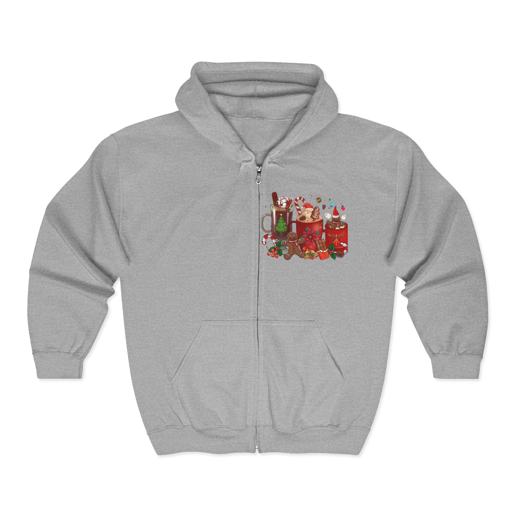 Festive Zip-Up Hoodie for Celebrate the Season, Holiday Gift, Cozy Sweater, Unisex Apparel, Christmas Party Wear - Waemakers