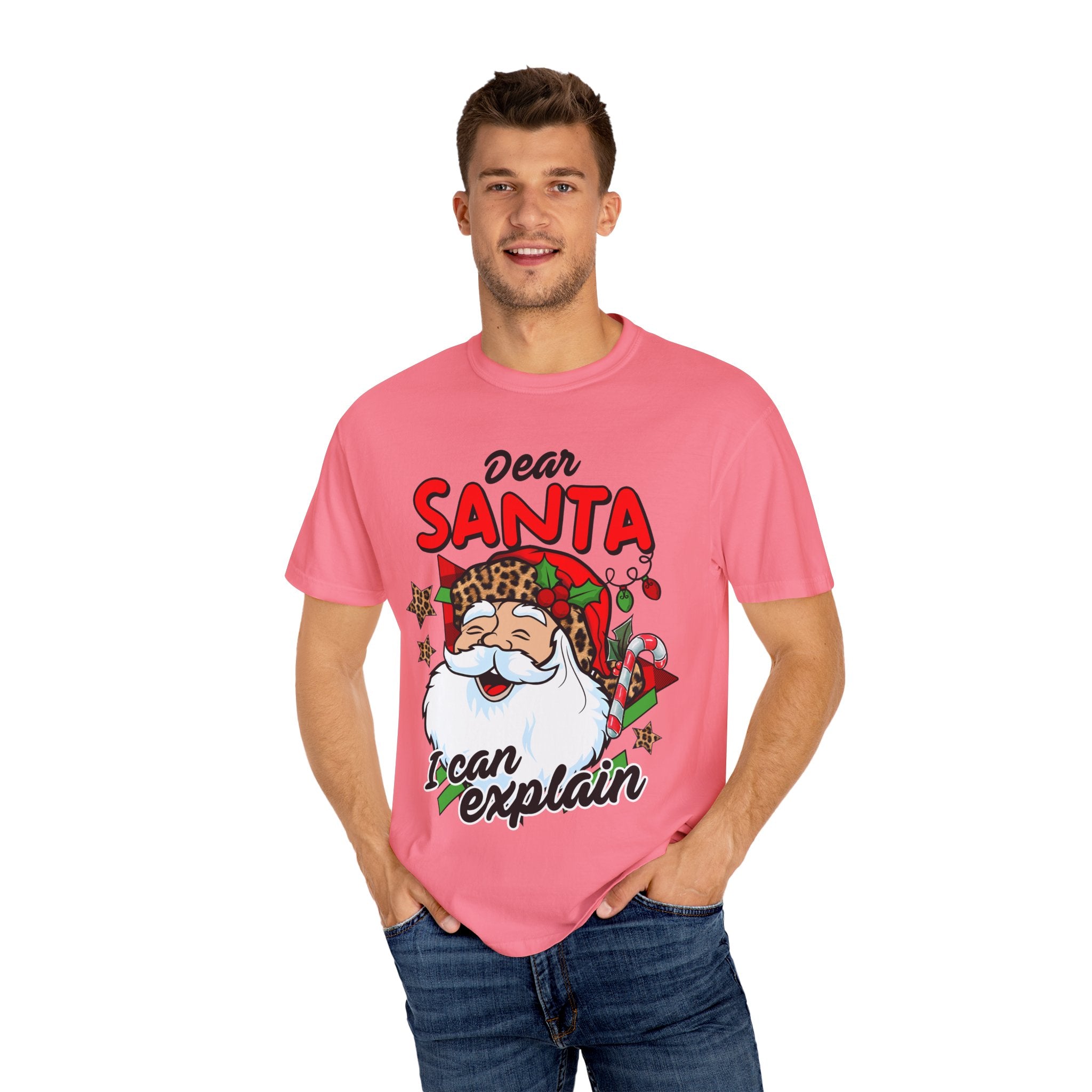 Dear Santa Unisex Garment-Dyed T-shirt, Christmas Shirt, Holiday Tee, Cute Santa Gift, Family Matching Shirt, Fun Festive Apparel - Waemakers