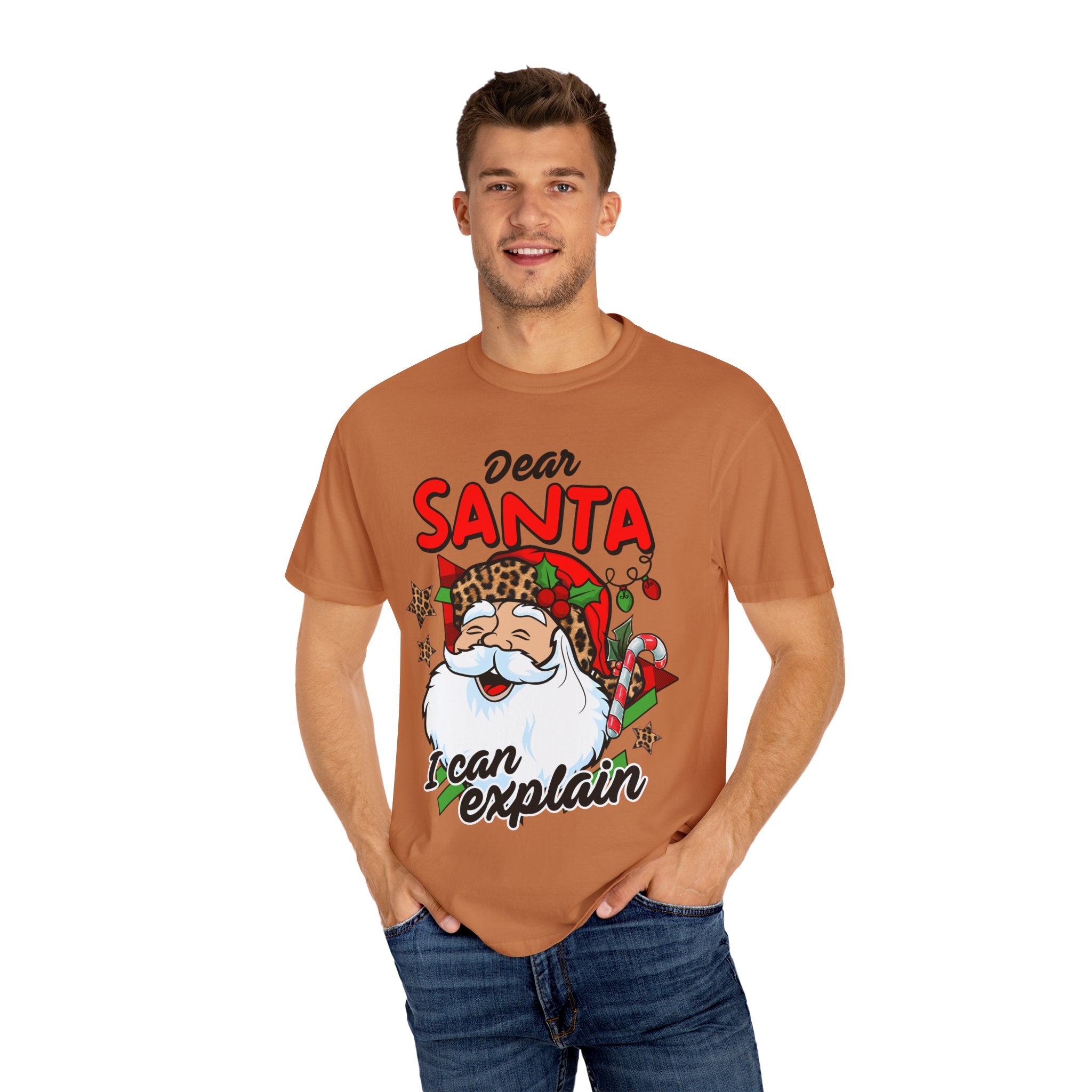 Dear Santa Unisex Garment-Dyed T-shirt, Christmas Shirt, Holiday Tee, Cute Santa Gift, Family Matching Shirt, Fun Festive Apparel - Waemakers