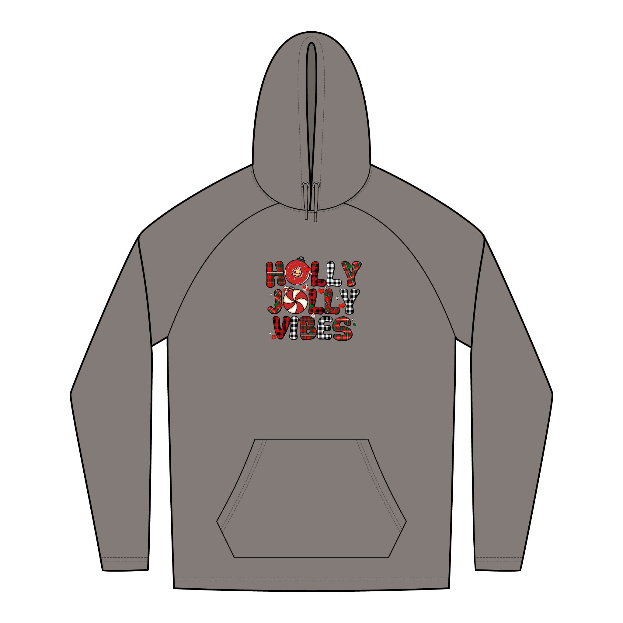 Holly Jolly Vibes Hoodie, Festive Hoodie, Unisex Holiday Apparel, Comfortable Christmas Gift, Cozy Winter Fashion - Waemakers
