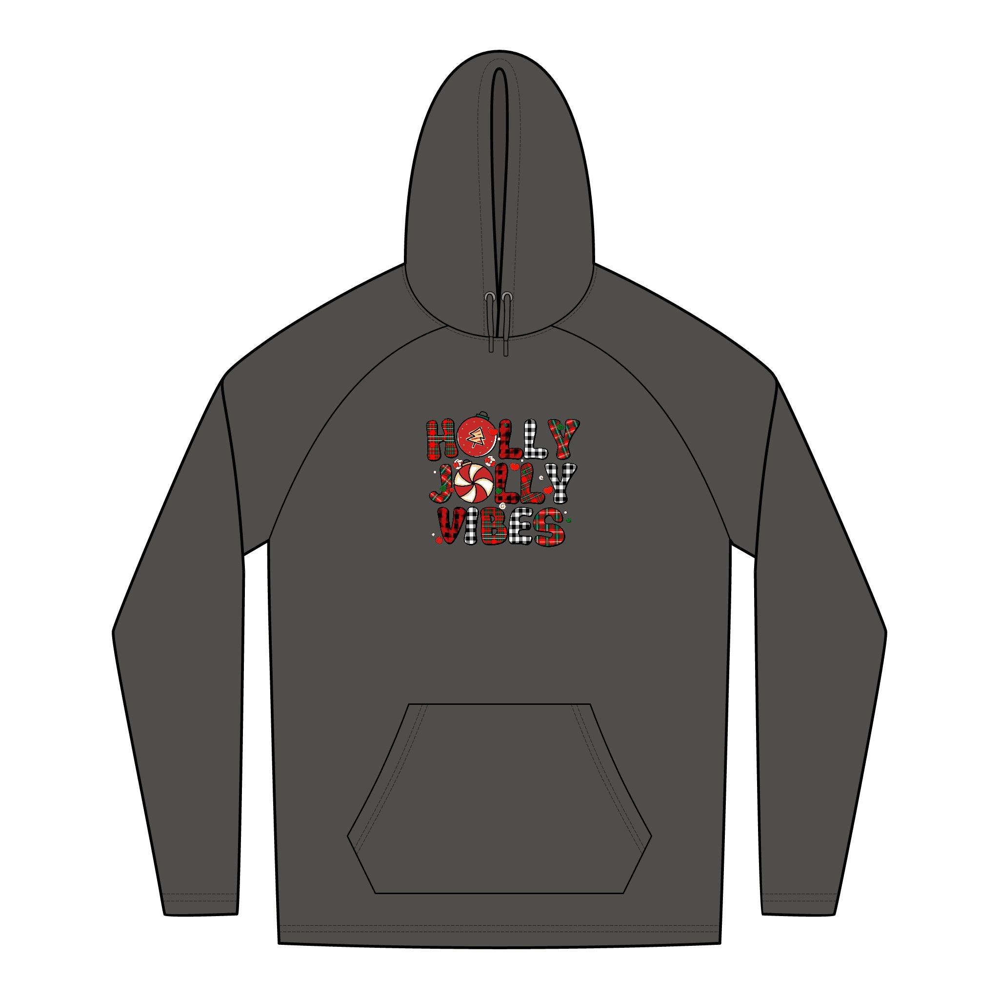 Holly Jolly Vibes Hoodie, Festive Hoodie, Unisex Holiday Apparel, Comfortable Christmas Gift, Cozy Winter Fashion - Waemakers