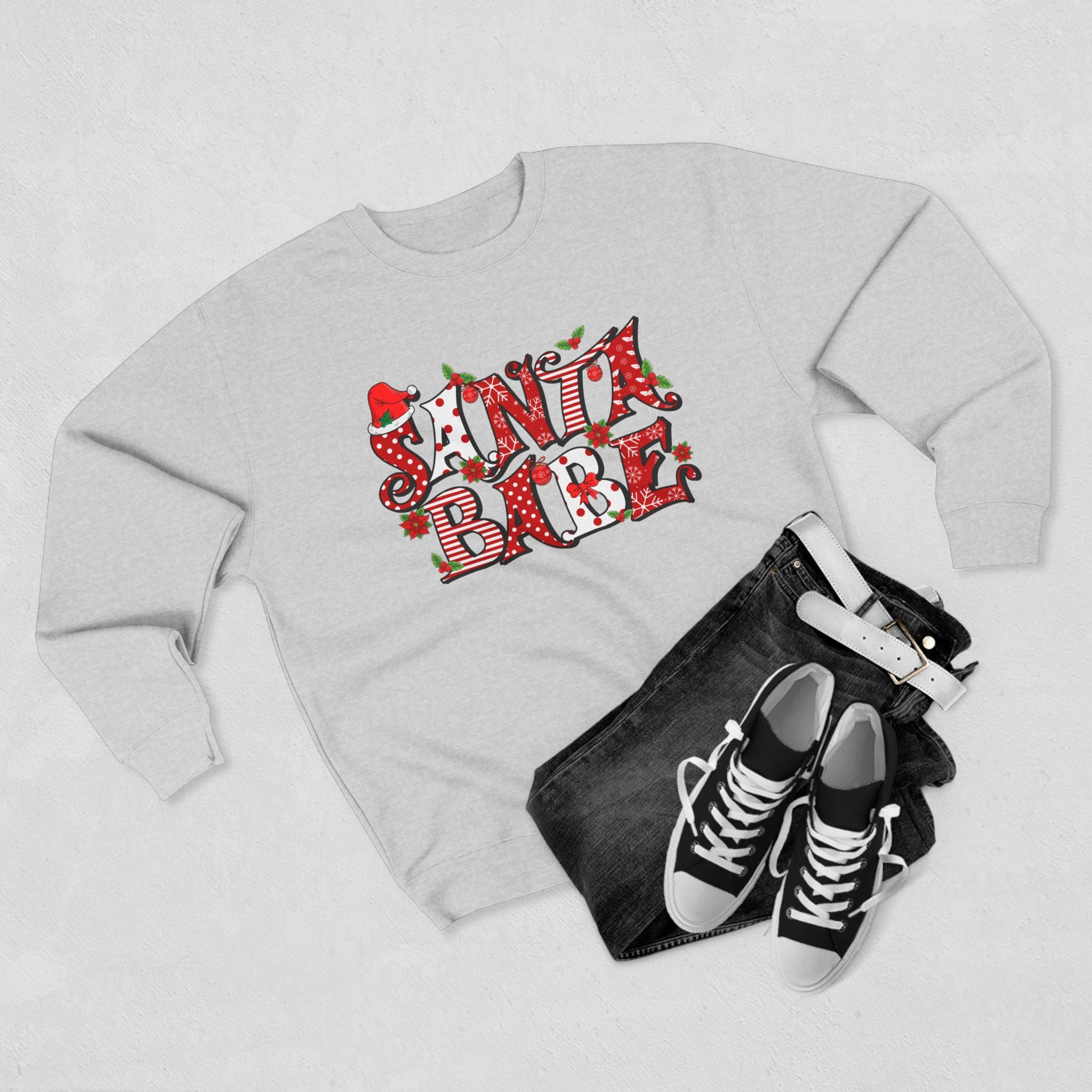 Santa Babe Unisex Sweatshirt | Cozy Holiday Attire, Christmas Gift, Trendy Casual Wear, Festive Apparel, Warm Winter Layering - Waemakers