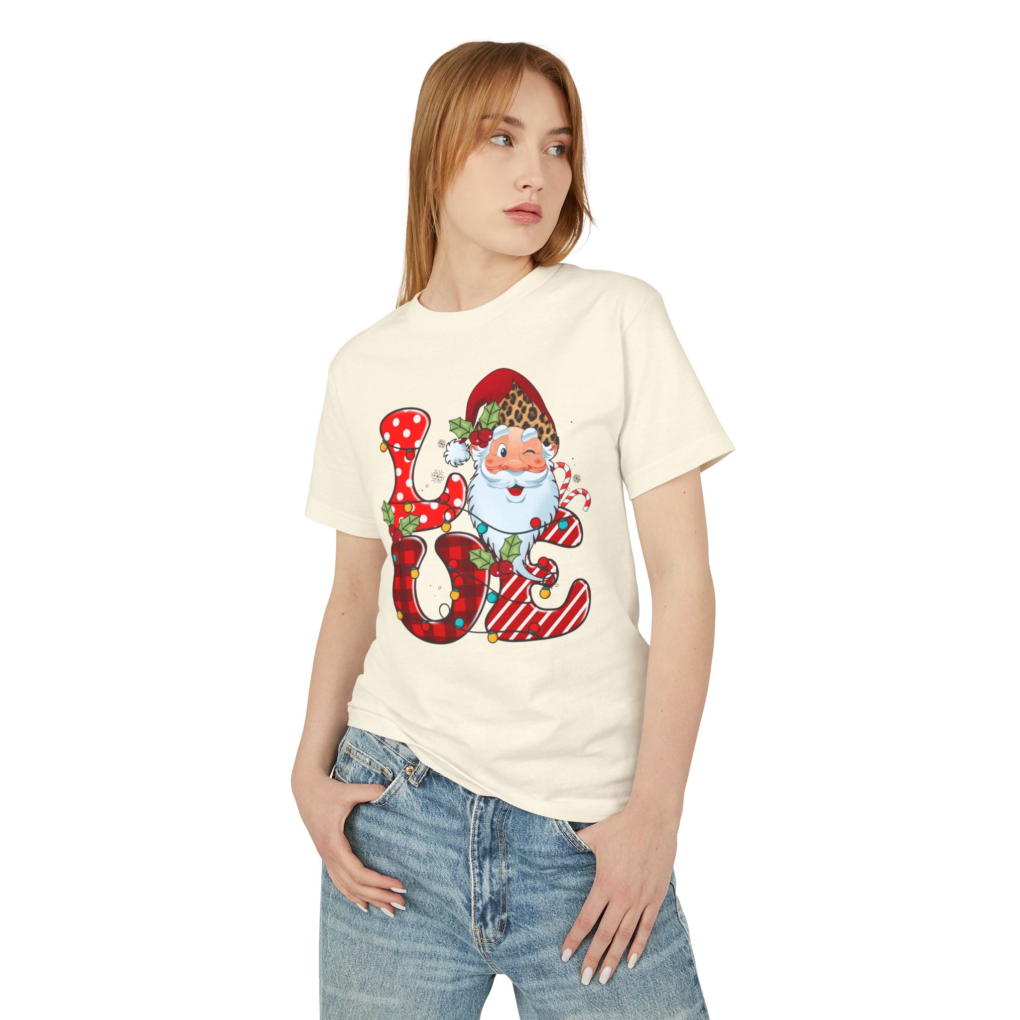 Festive Love Tee - Unisex Christmas T-Shirt, Holiday Gift, Santa Graphic Tee, Winter Apparel, Casual Christmas Wear - Waemakers