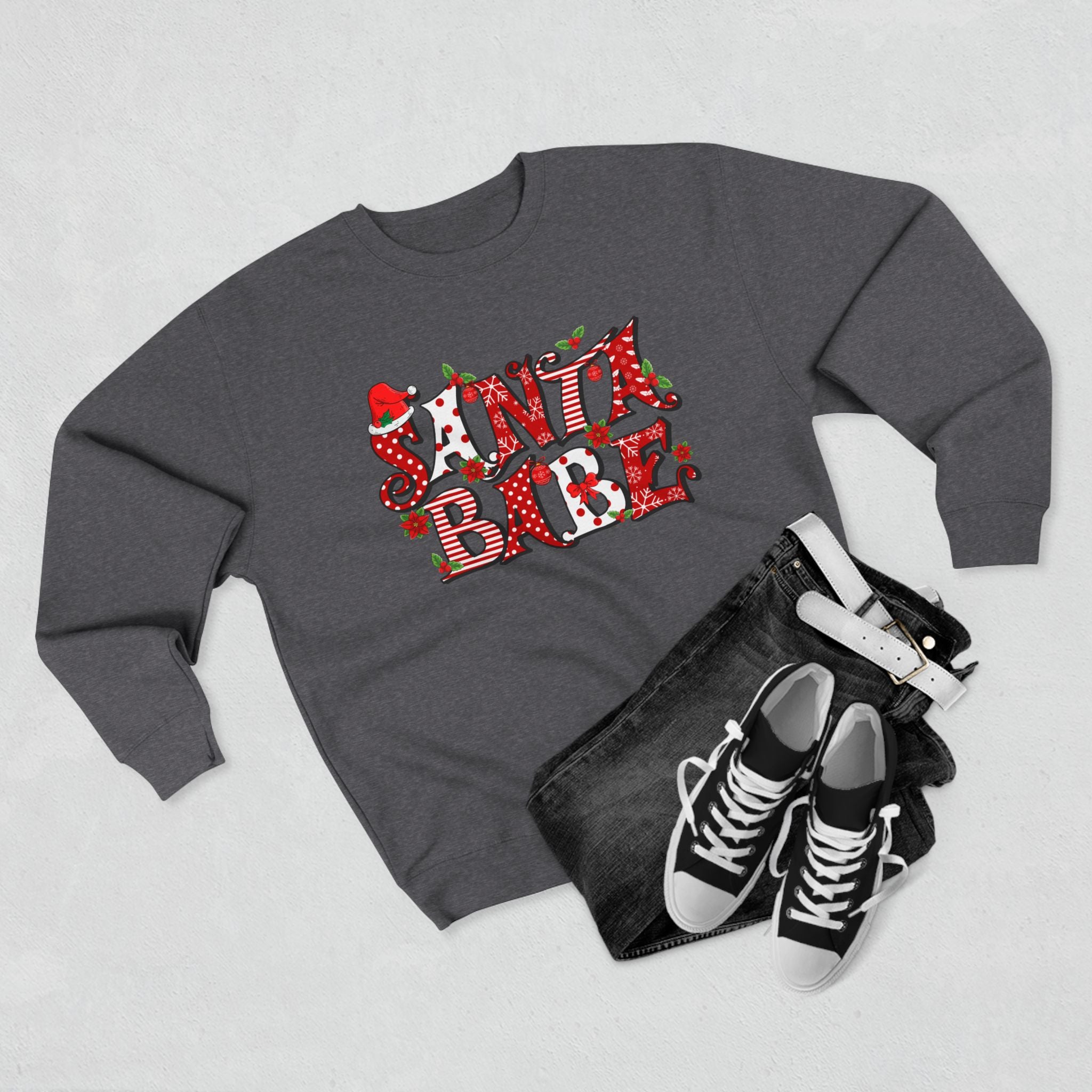 Santa Babe Unisex Sweatshirt | Cozy Holiday Attire, Christmas Gift, Trendy Casual Wear, Festive Apparel, Warm Winter Layering - Waemakers
