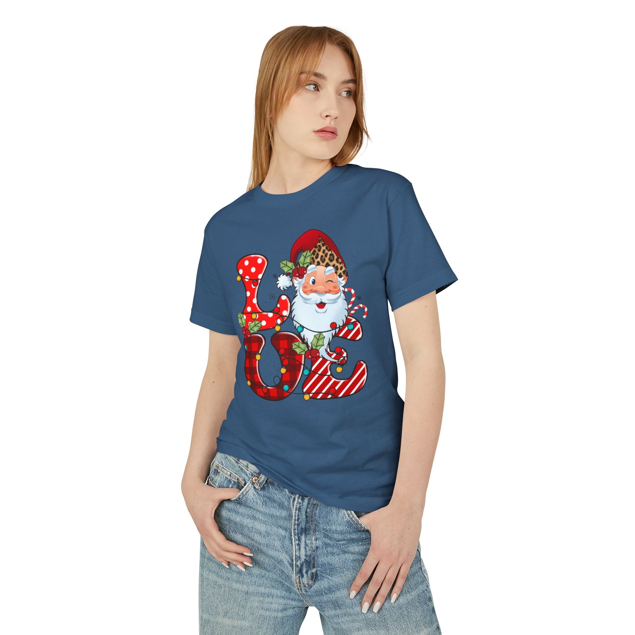 Festive Love Tee - Unisex Christmas T-Shirt, Holiday Gift, Santa Graphic Tee, Winter Apparel, Casual Christmas Wear - Waemakers