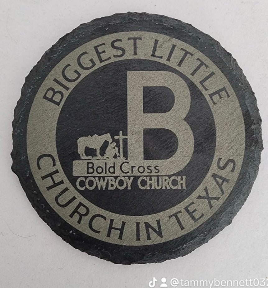 4" Round Slate Customized Coasters - Waemakers